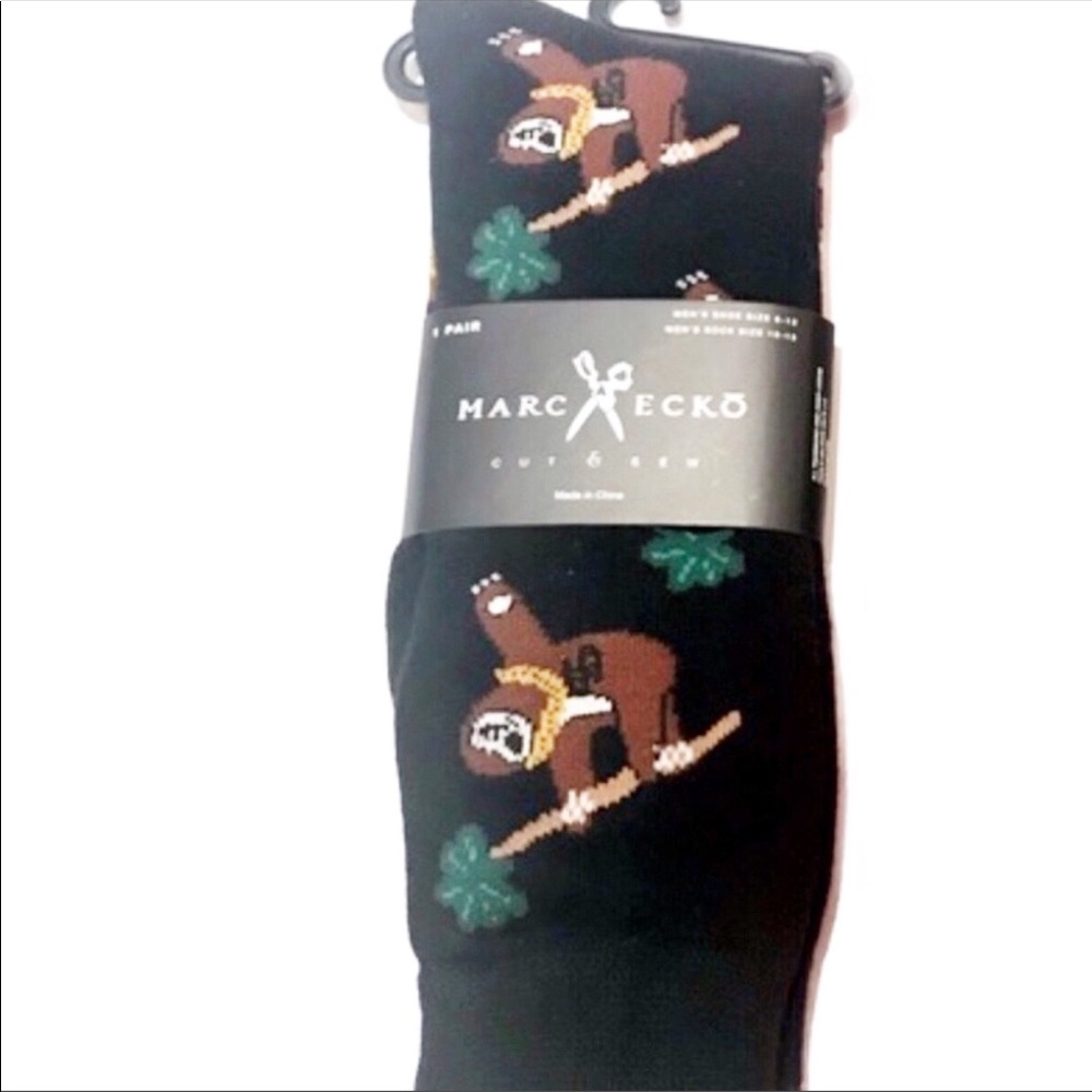 Novelty fun socks - Gangster Sloth - black